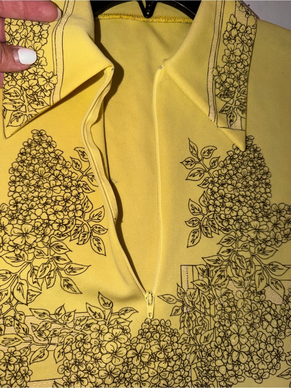 Vintage 70s Shirt Mens M / L Yellow Brown Floral Dagger Collar Hawaiian Retro - Picture 7 of 10